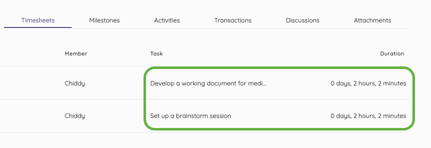 Billable hours timesheet